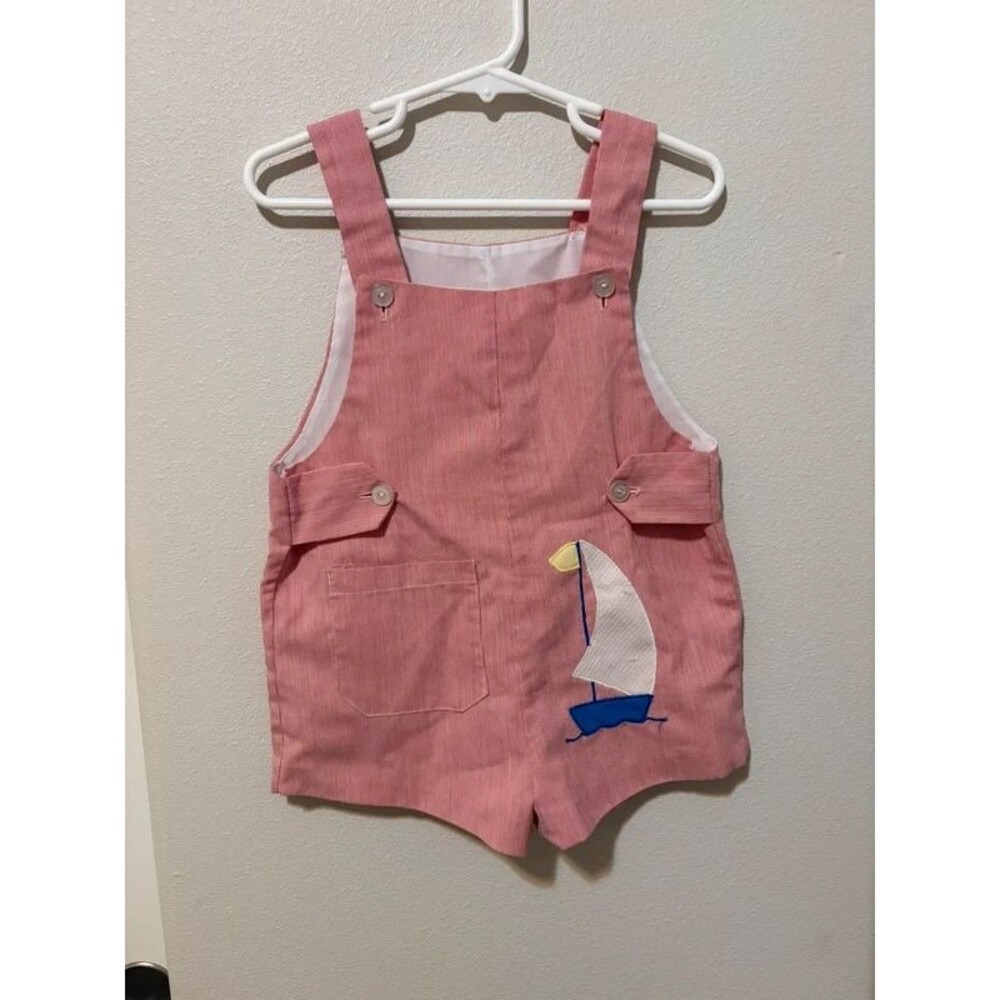 Vintage Red and white pinstriped shortalls